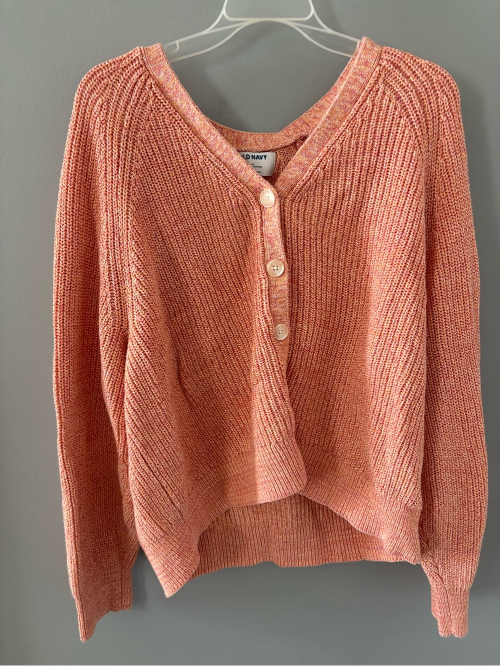 Old Navy Women's Peach Button-Front Knit Cardigan